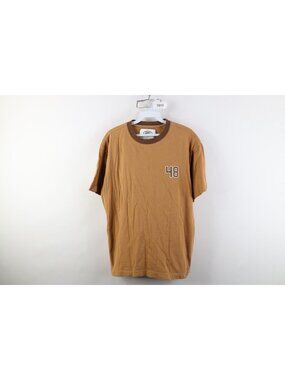 Y2K Land Rover x Pac Sun Mens Small Faded Spell Out Short Sleeve T-Shirt Brown